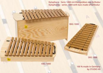 Studio 49 Bass-Xylophon, Tonumfang c - a1, inkl. Schlägel 